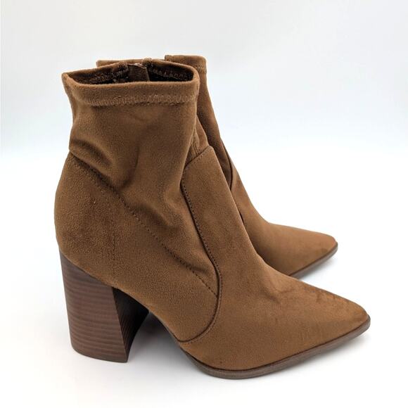 Steve Madden Touchdown Ankle Booties Side Zip Women's Brown Size US8M EU39 - Picture 3 of 15